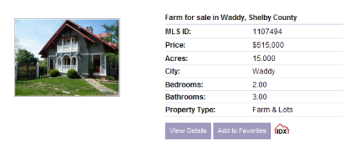 Waddy Ky Farms for Sale
